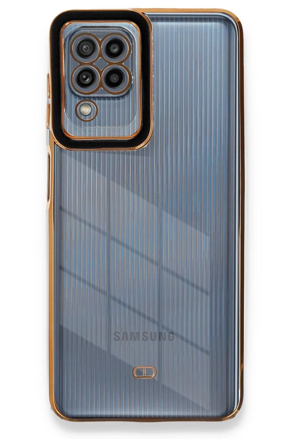 Mey İthalat®  Samsung Galaxy A22 Kılıf Liva Lens Silikon - Siyah