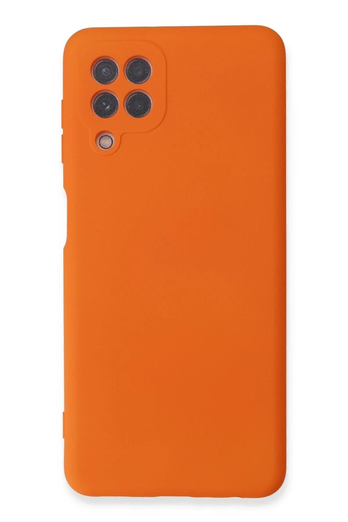 Mey İthalat®  Samsung Galaxy A22 Kılıf Nano içi Kadife Silikon - Turuncu