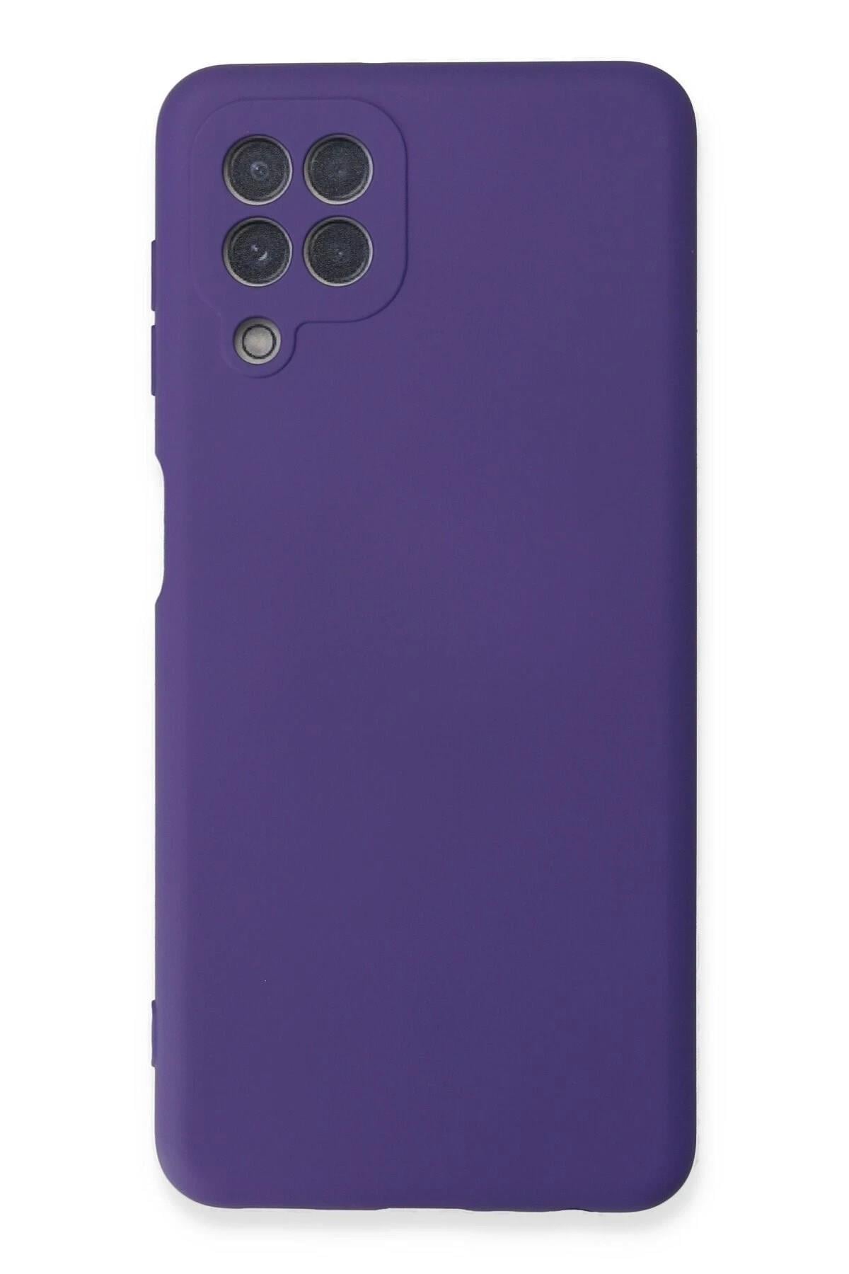 Mey İthalat®  Samsung Galaxy A22 Kılıf Nano içi Kadife Silikon - Mor