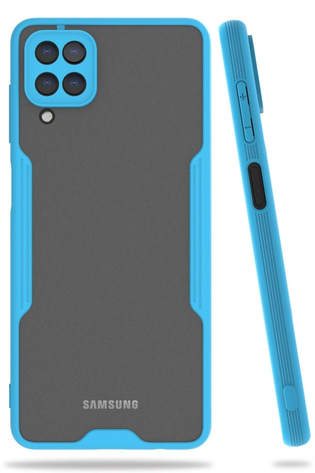 Mey İthalat®  Samsung Galaxy A22 Kılıf Platin Silikon - Mavi