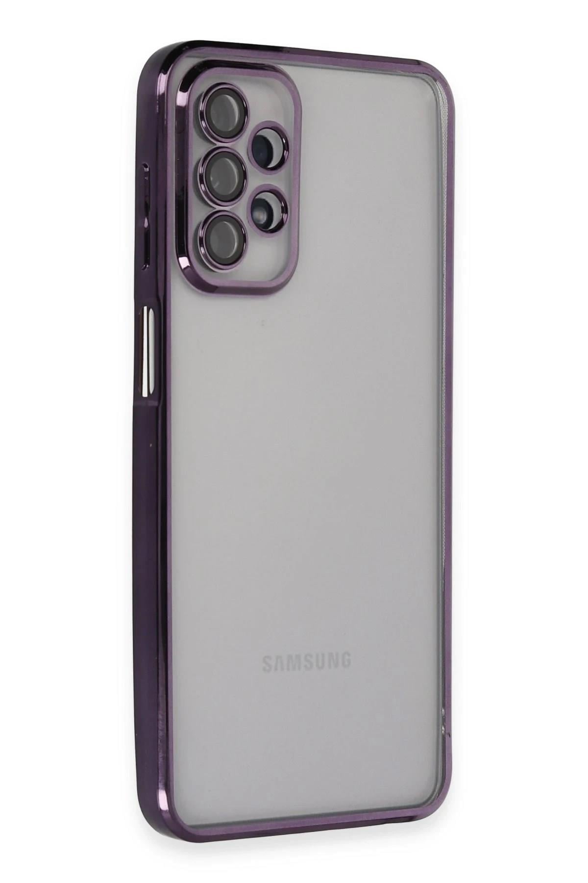 Mey İthalat®  Samsung Galaxy A23 4G Kılıf  Lensli Silikon - Mor