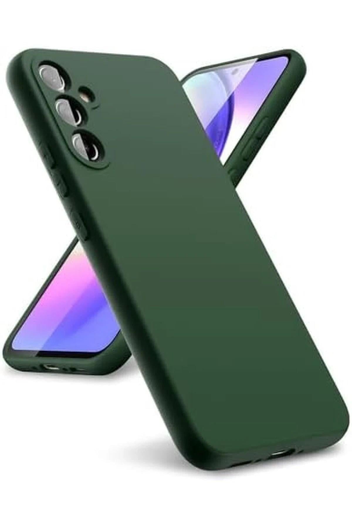 Mey İthalat®  Samsung Galaxy A24 4G Kılıf First Silikon - Koyu Yeşil