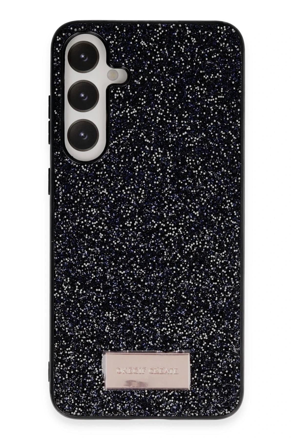 Mey İthalat®  Samsung Galaxy A25 5G Bright Simli Kapak - Siyah