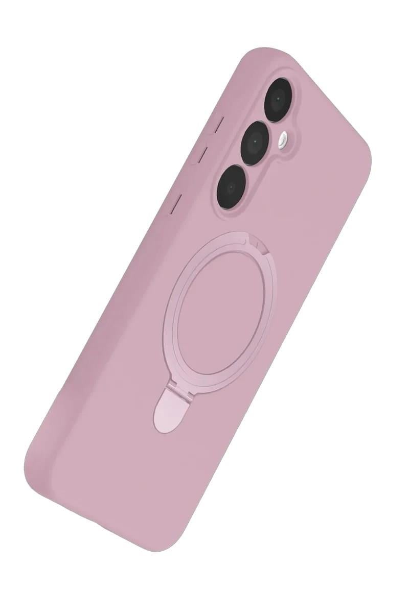 Mey İthalat®  Samsung Galaxy A25 5G Regal Magsafe Standlı Kapak - Açık Pembe