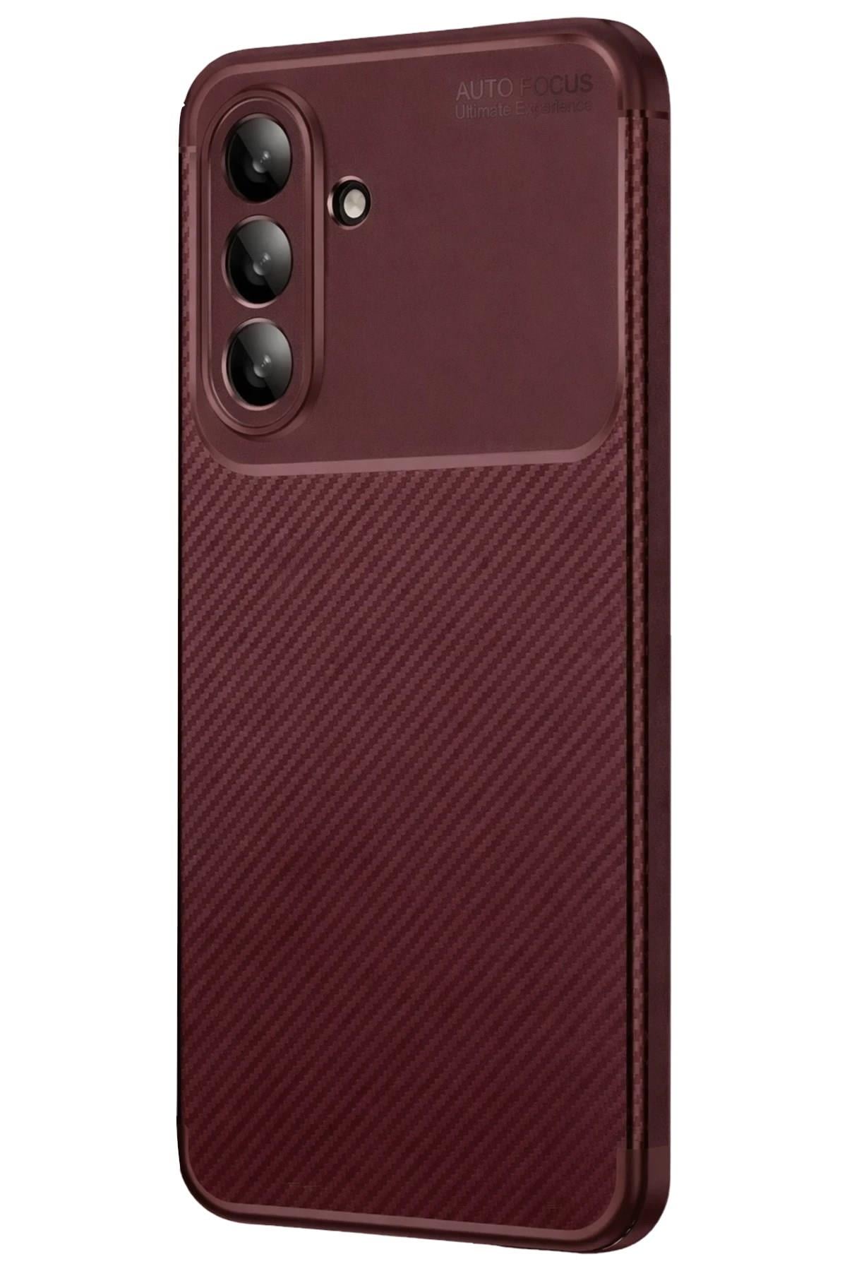 Mey İthalat®  Samsung Galaxy A26 Kılıf Auto Focus Karbon Kapak - Bordo