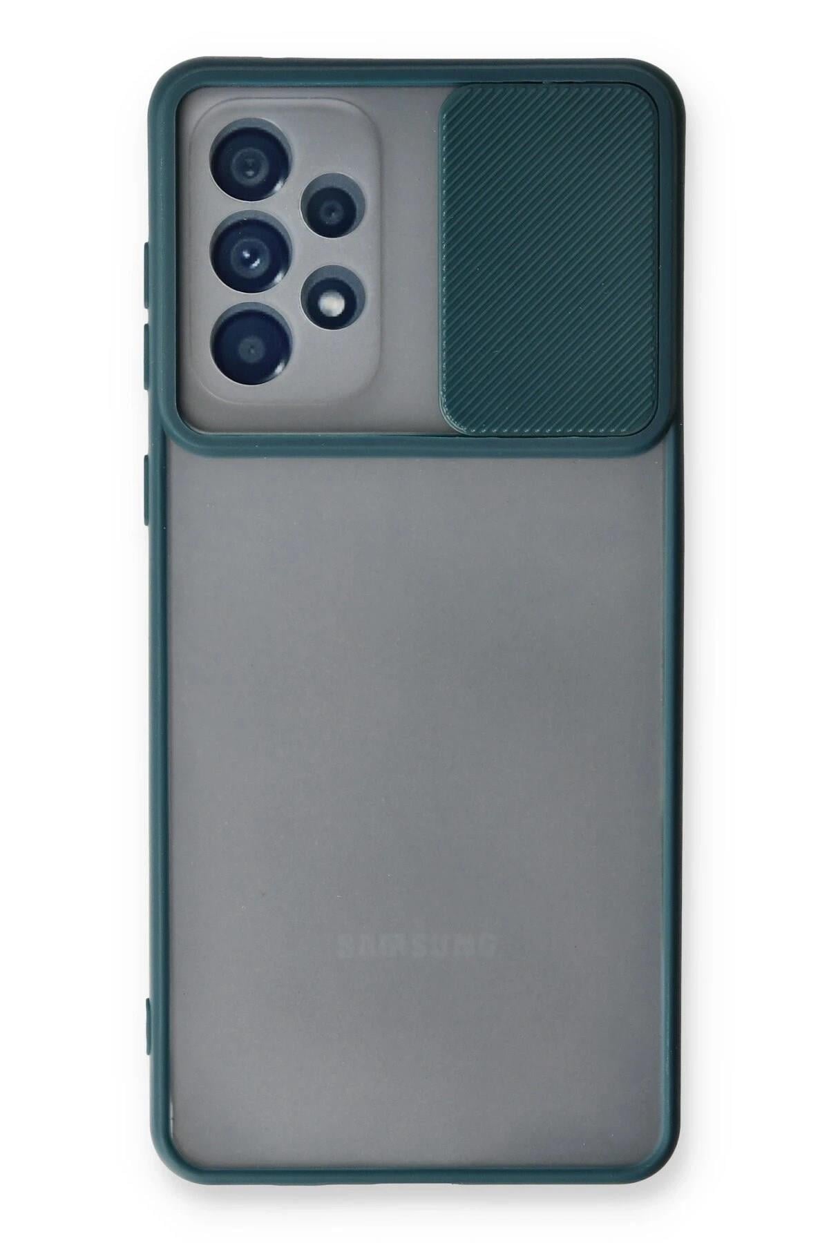 Mey İthalat®  Samsung Galaxy A33 5G Kılıf Palm Buzlu Kamera Sürgülü Silikon - Yeşil