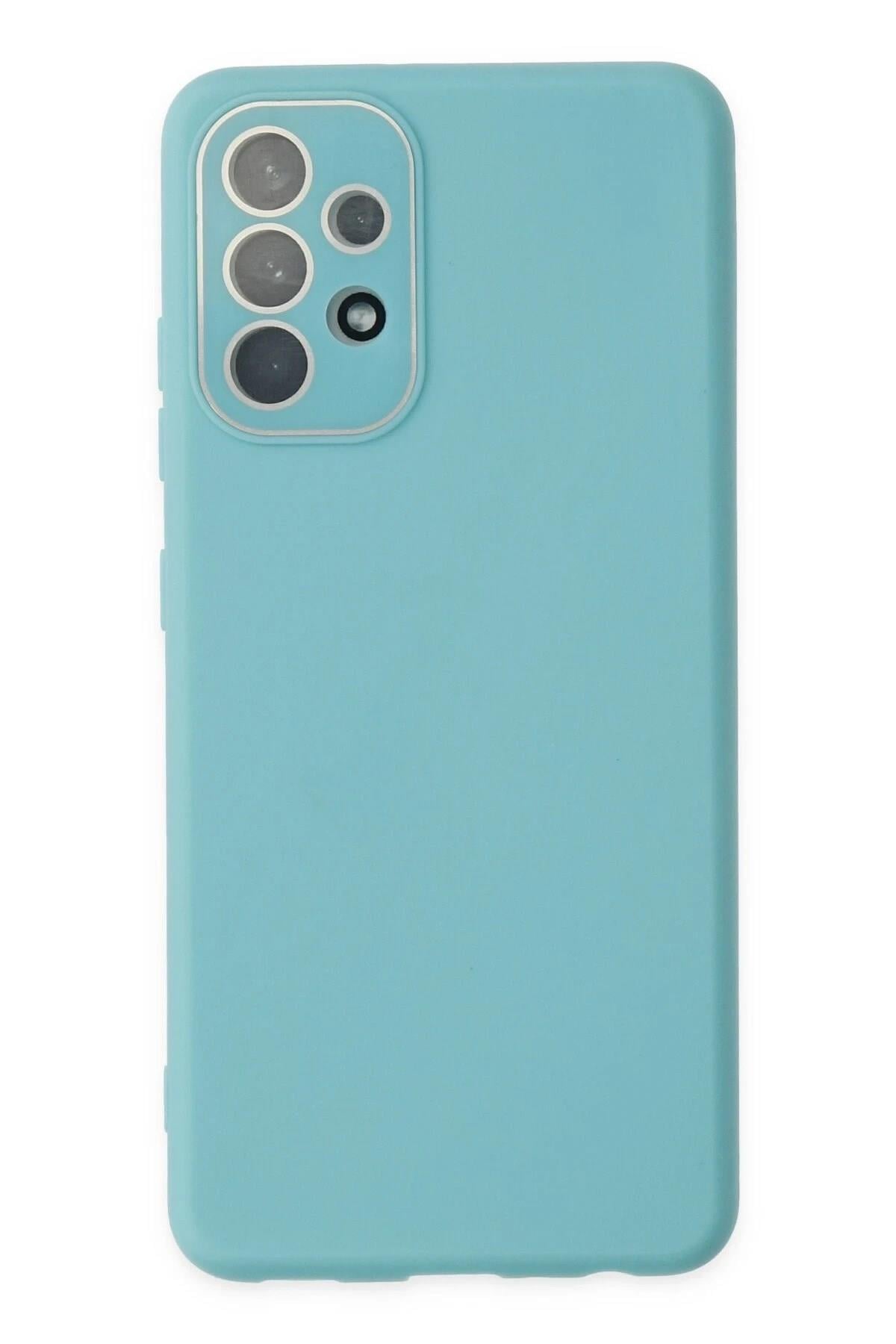 Mey İthalat®  Samsung Galaxy A33 5G Kılıf Lansman Glass Kapak - Turkuaz