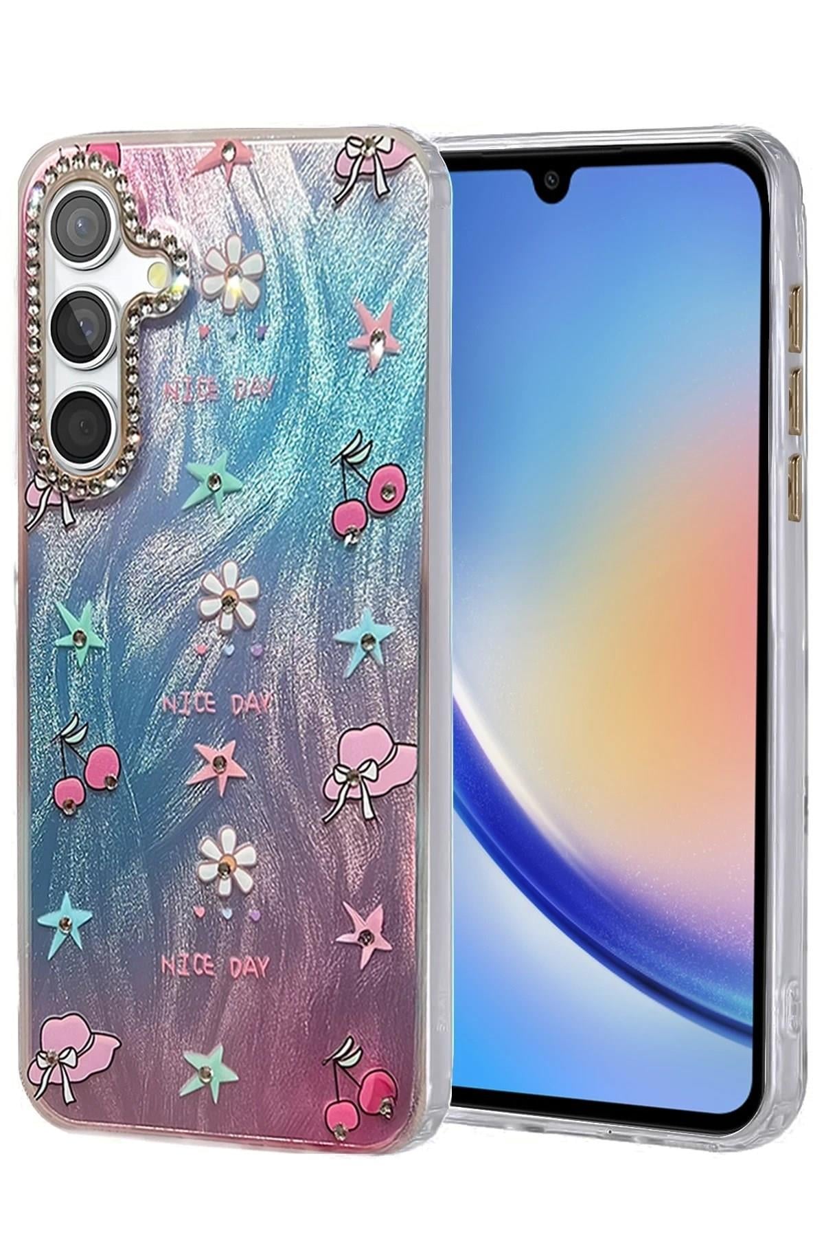 Mey İthalat®  Samsung Galaxy A34 5G Kılıf Blade Aynalı Desenli Kapak - Desen 4