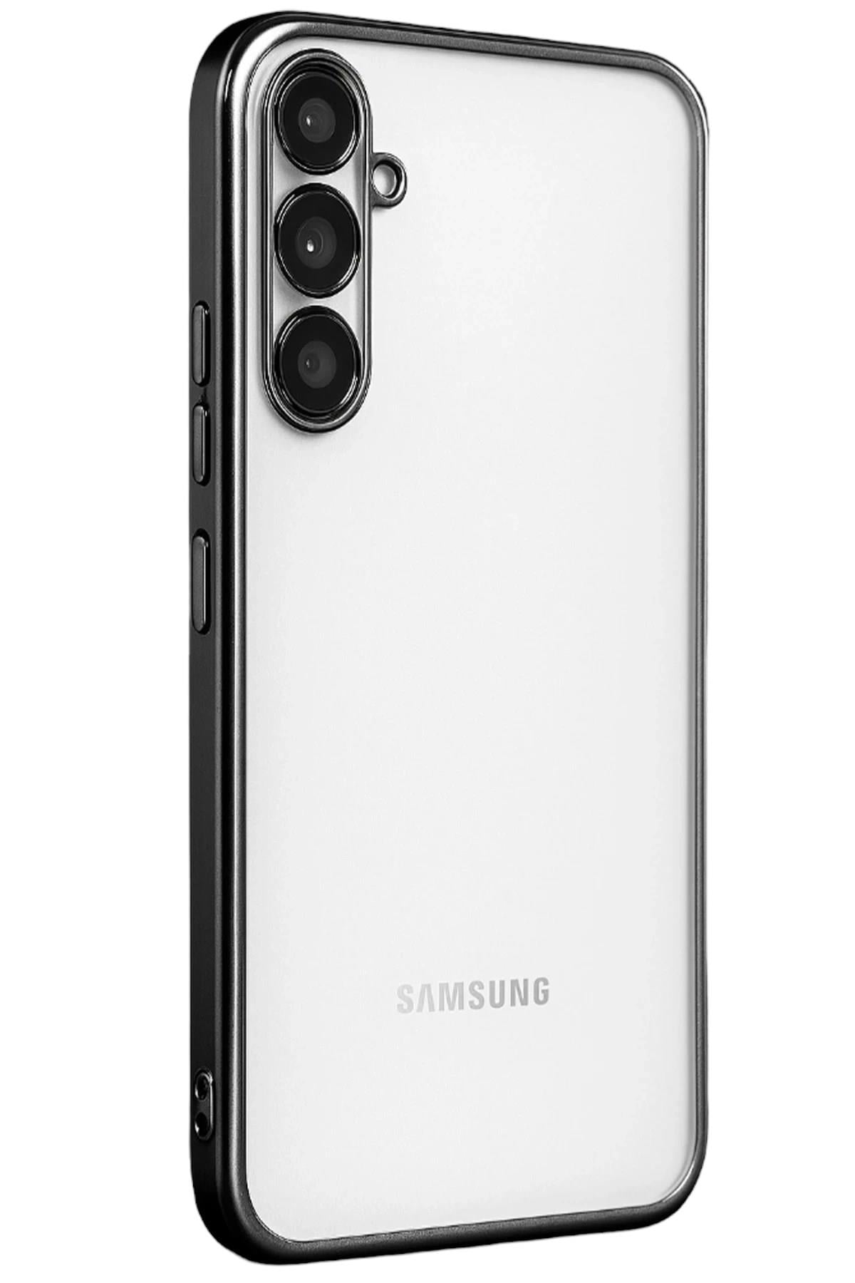 Mey İthalat®  Samsung Galaxy A34 5G Kılıf  Lensli Silikon - Siyah