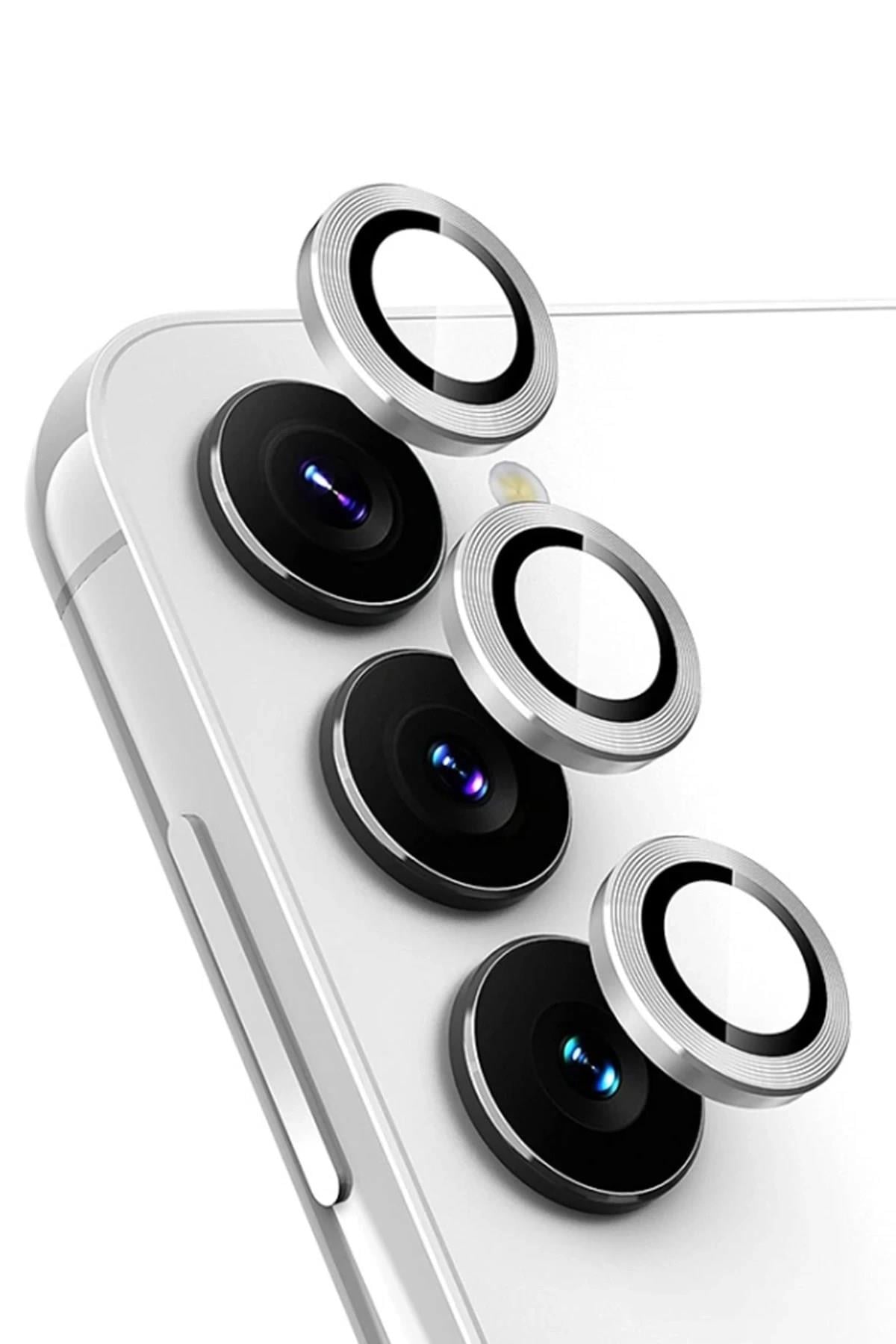 Mey İthalat®  Samsung Galaxy A34 5G Valdez Metal Kamera Lens - Gümüş