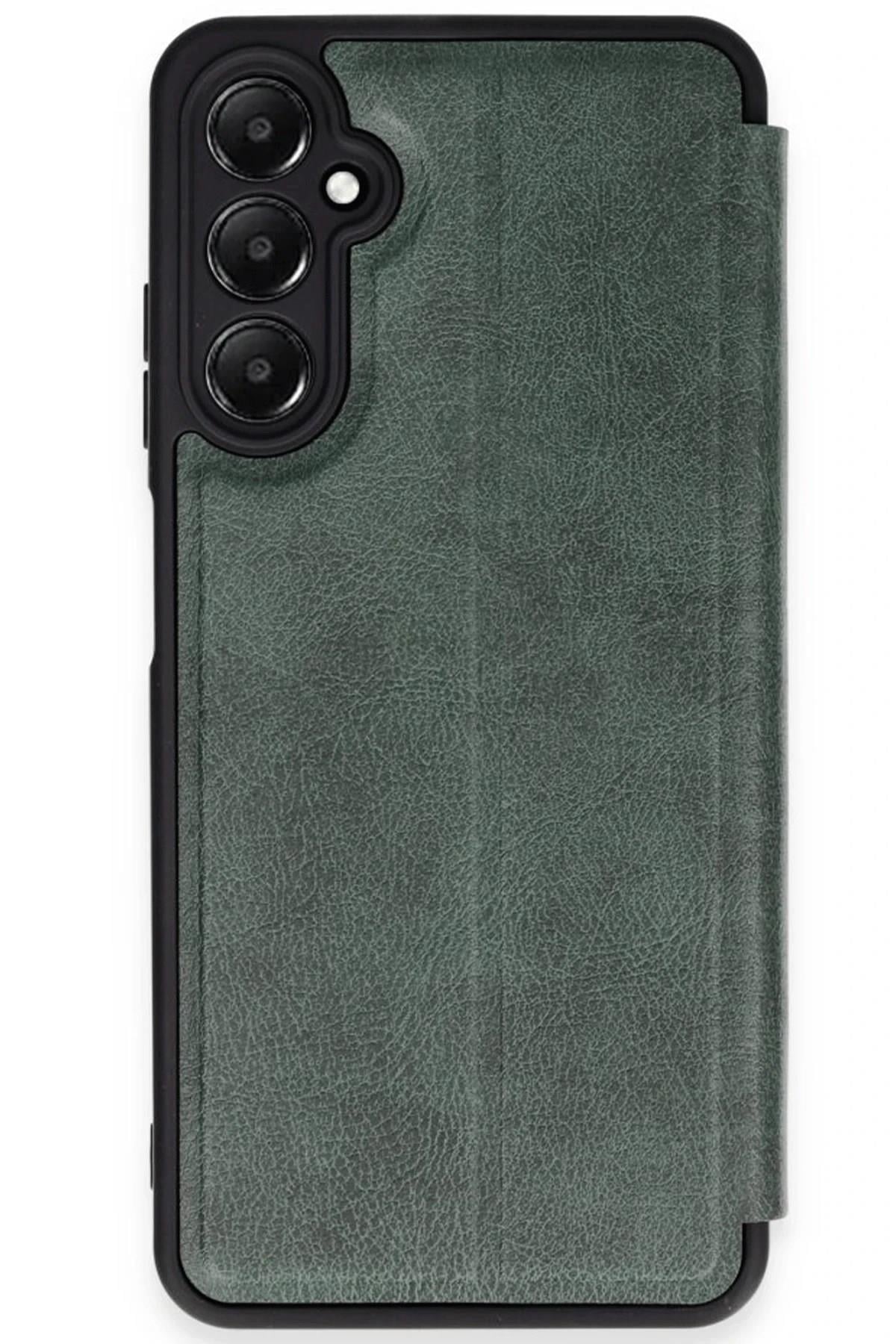 Mey İthalat®  Samsung Galaxy A35 5G Kılıf Flip Cover - Koyu Yeşil