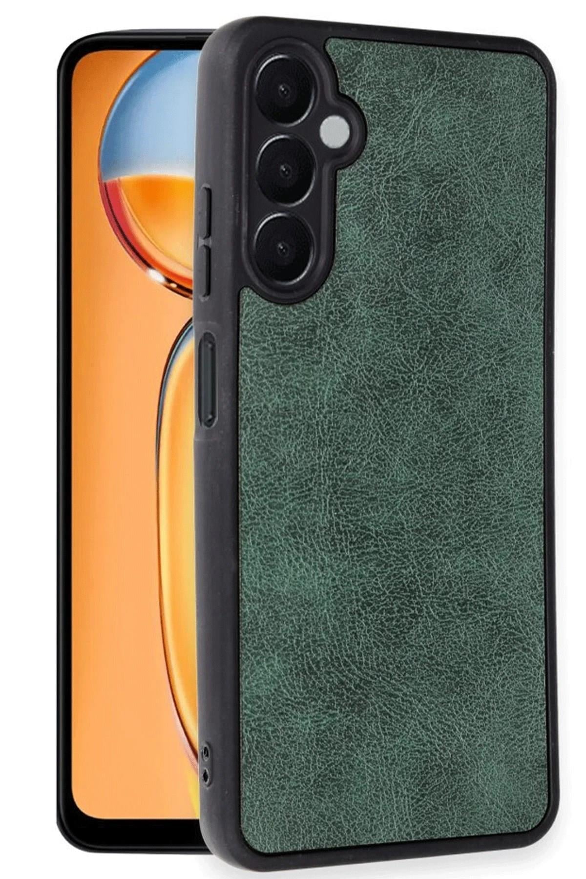 Mey İthalat®  Samsung Galaxy A36 Kılıf Aras Deri Kapak - Koyu Yeşil