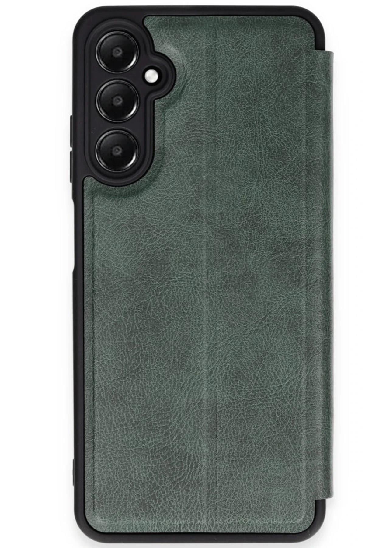 Mey İthalat®  Samsung Galaxy A36 Kılıf Flip Cover - Koyu Yeşil
