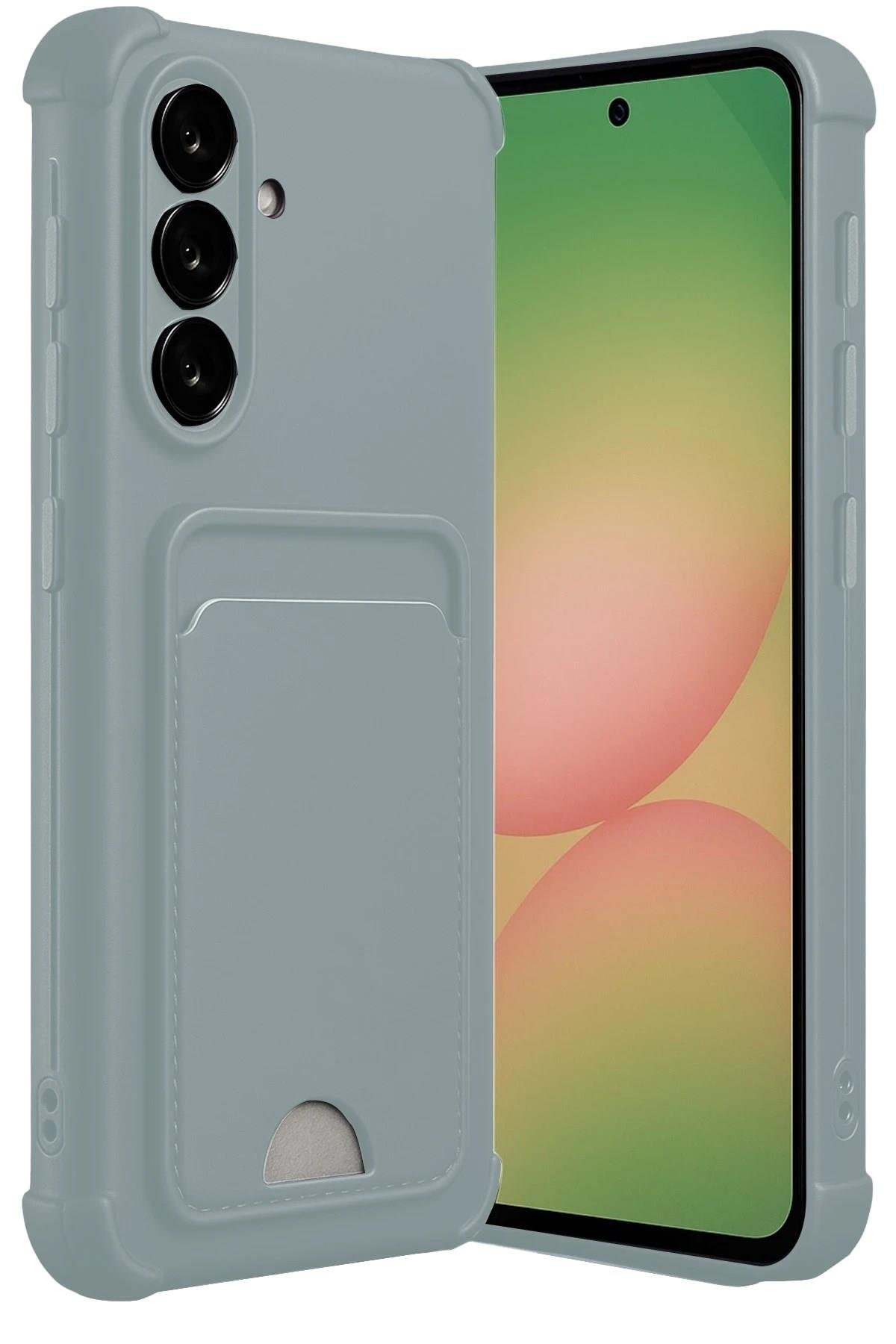 Mey İthalat®  Samsung Galaxy A36 Kılıf Kelvin Kartvizitli Silikon - Açık Yeşil