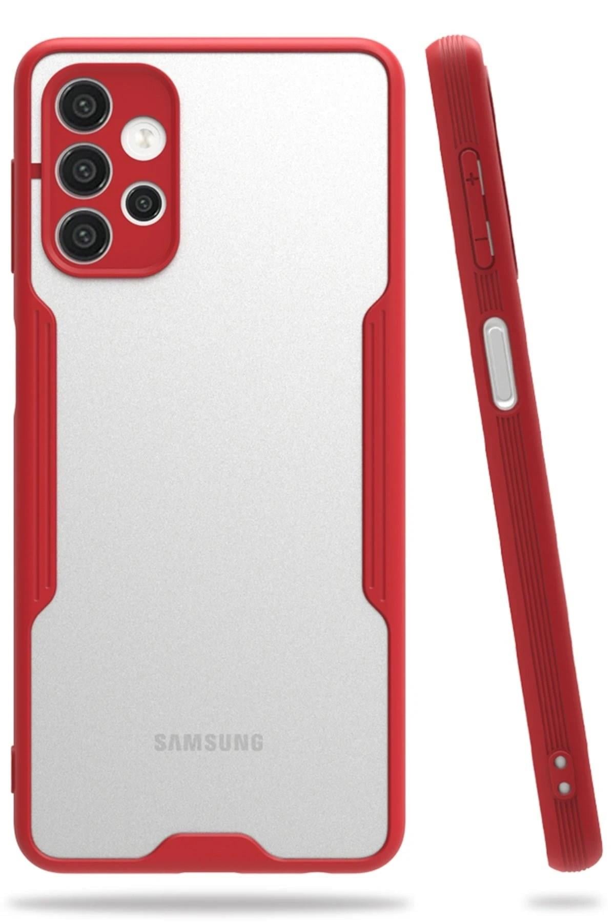 Mey İthalat®  Samsung Galaxy A52 Kılıf Platin Silikon - Kırmızı