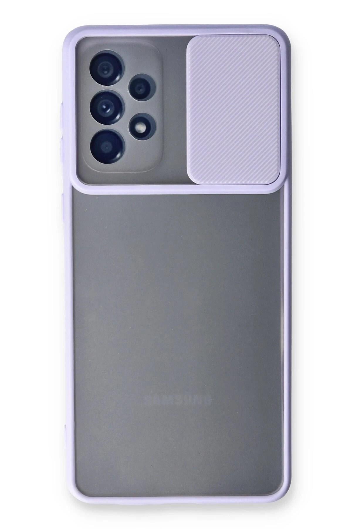 Mey İthalat®  Samsung Galaxy A53 5G Kılıf Palm Buzlu Kamera Sürgülü Silikon - Lila