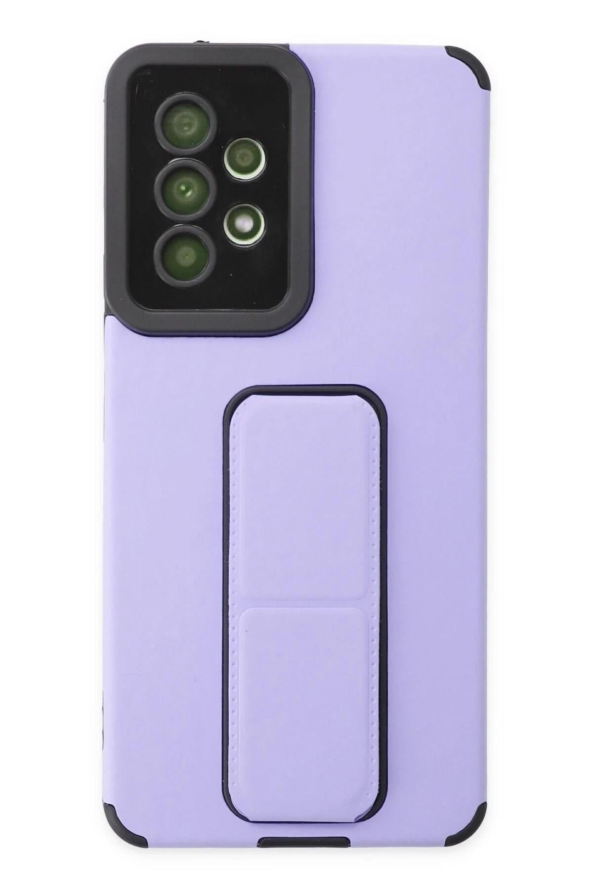 Mey İthalat®  Samsung Galaxy A53 5G Kılıf Mega Standlı Silikon - Lila