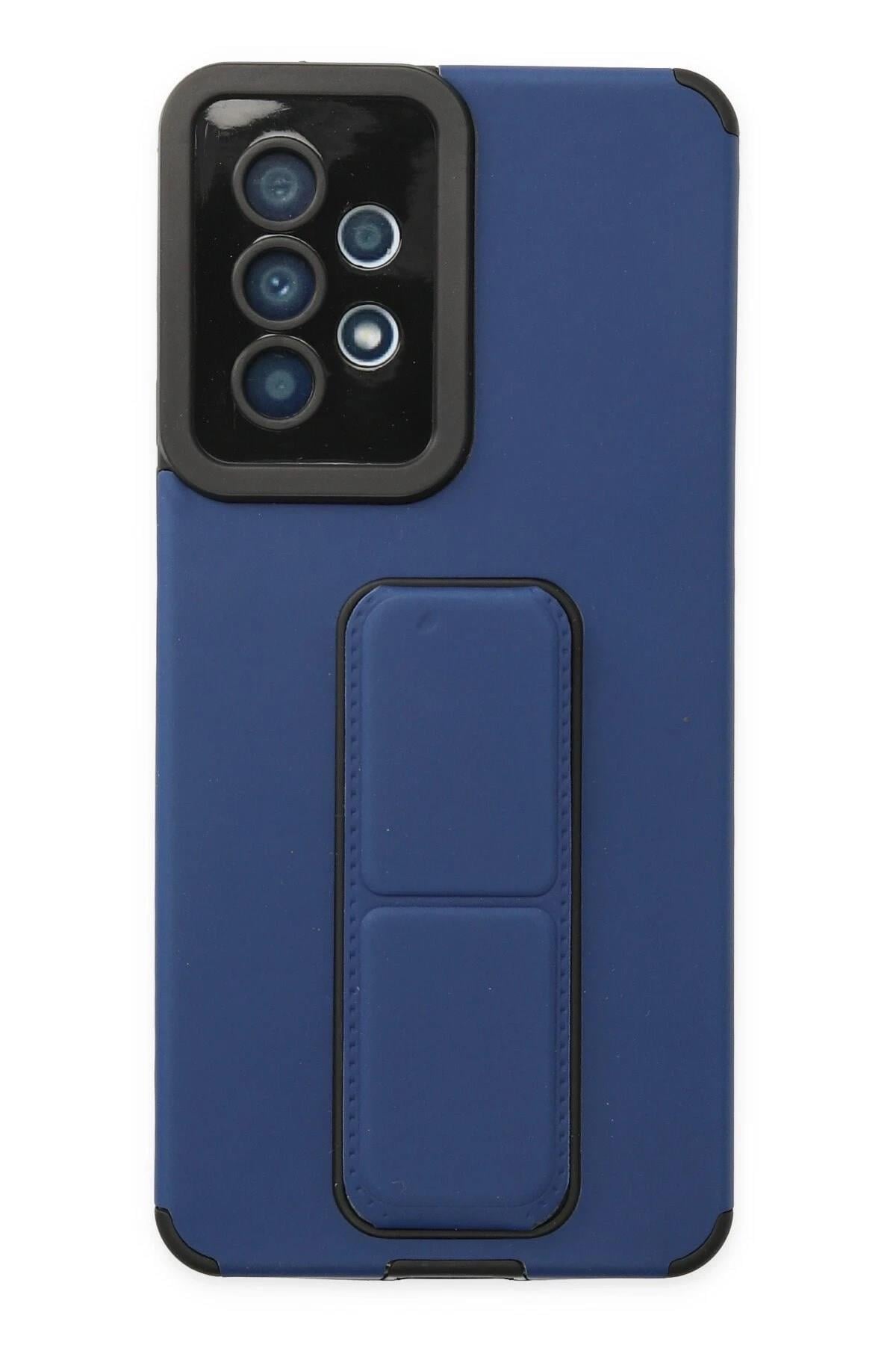 Mey İthalat®  Samsung Galaxy A53 5G Kılıf Mega Standlı Silikon - Mavi