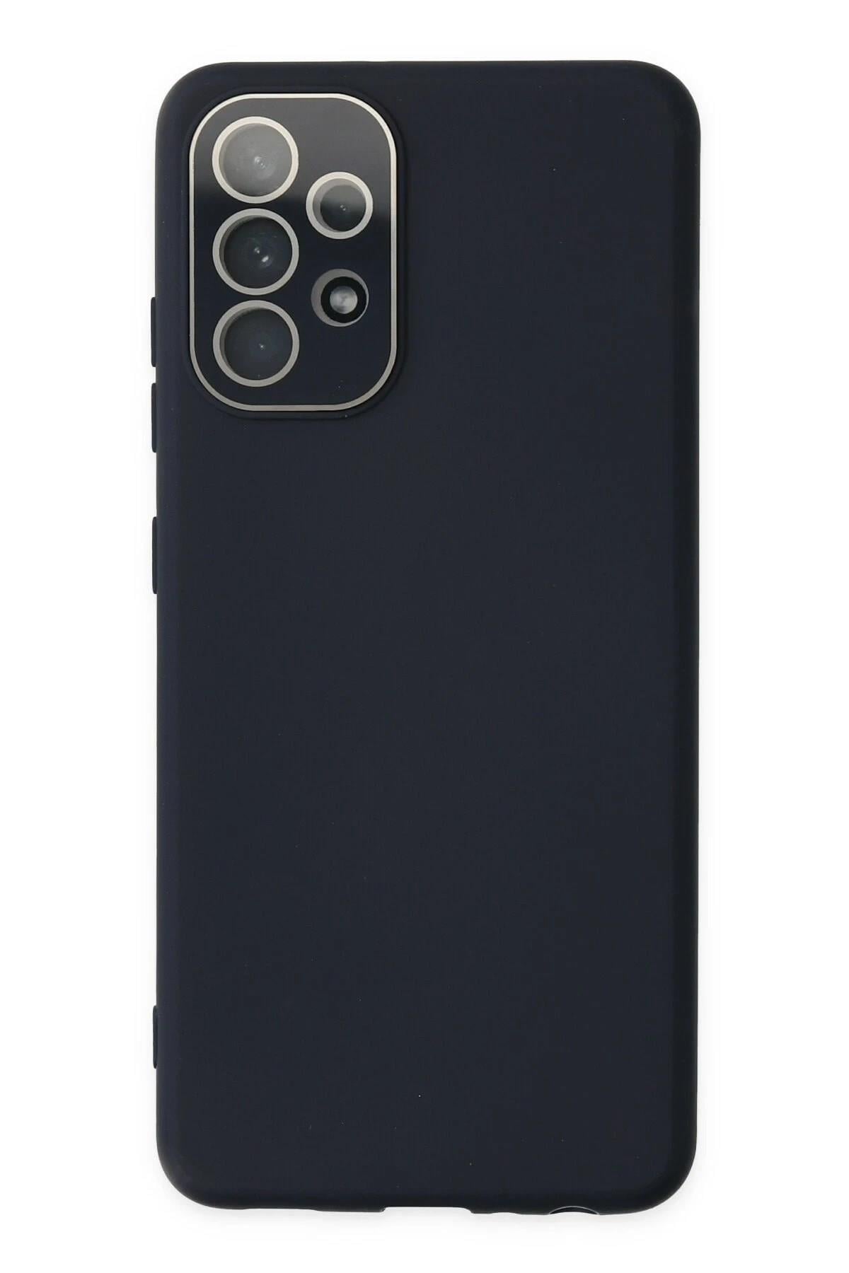 Mey İthalat®  Samsung Galaxy A53 5G Kılıf Lansman Glass Kapak - Lacivert