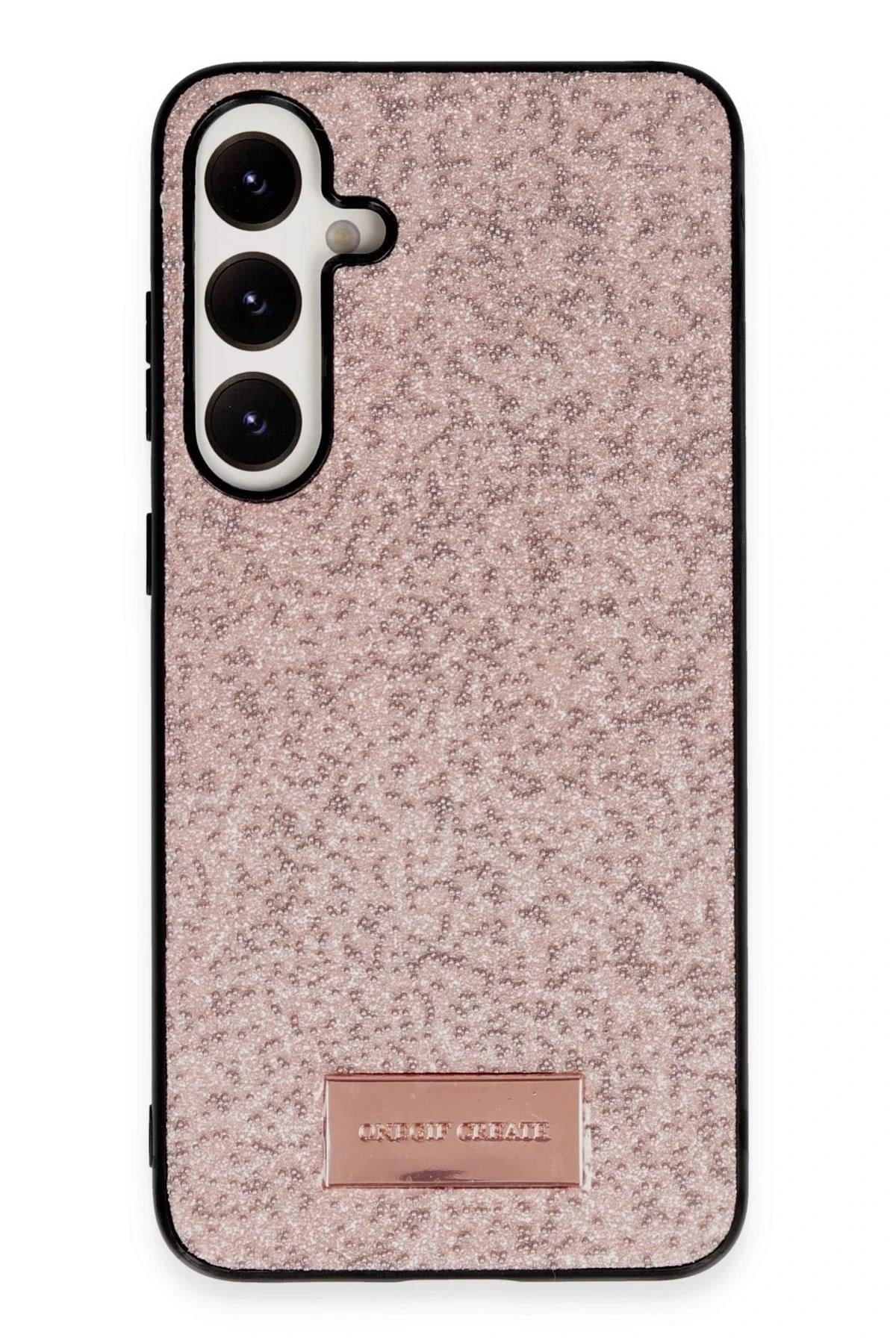Mey İthalat®  Samsung Galaxy A55 5G Bright Simli Kapak - Pembe