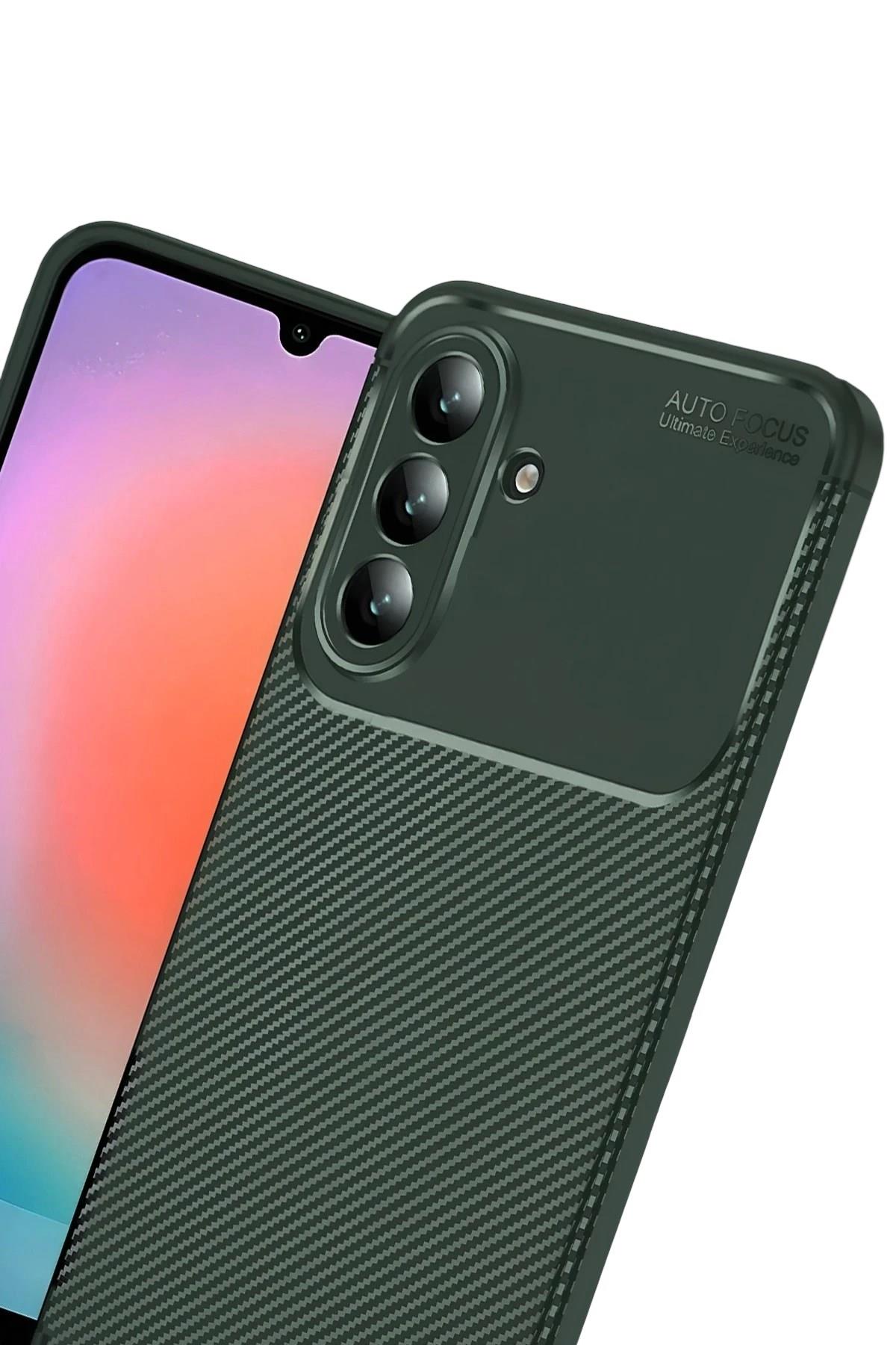 Mey İthalat®  Samsung Galaxy A57 5G Auto Focus Karbon Kapak - Koyu Yeşil
