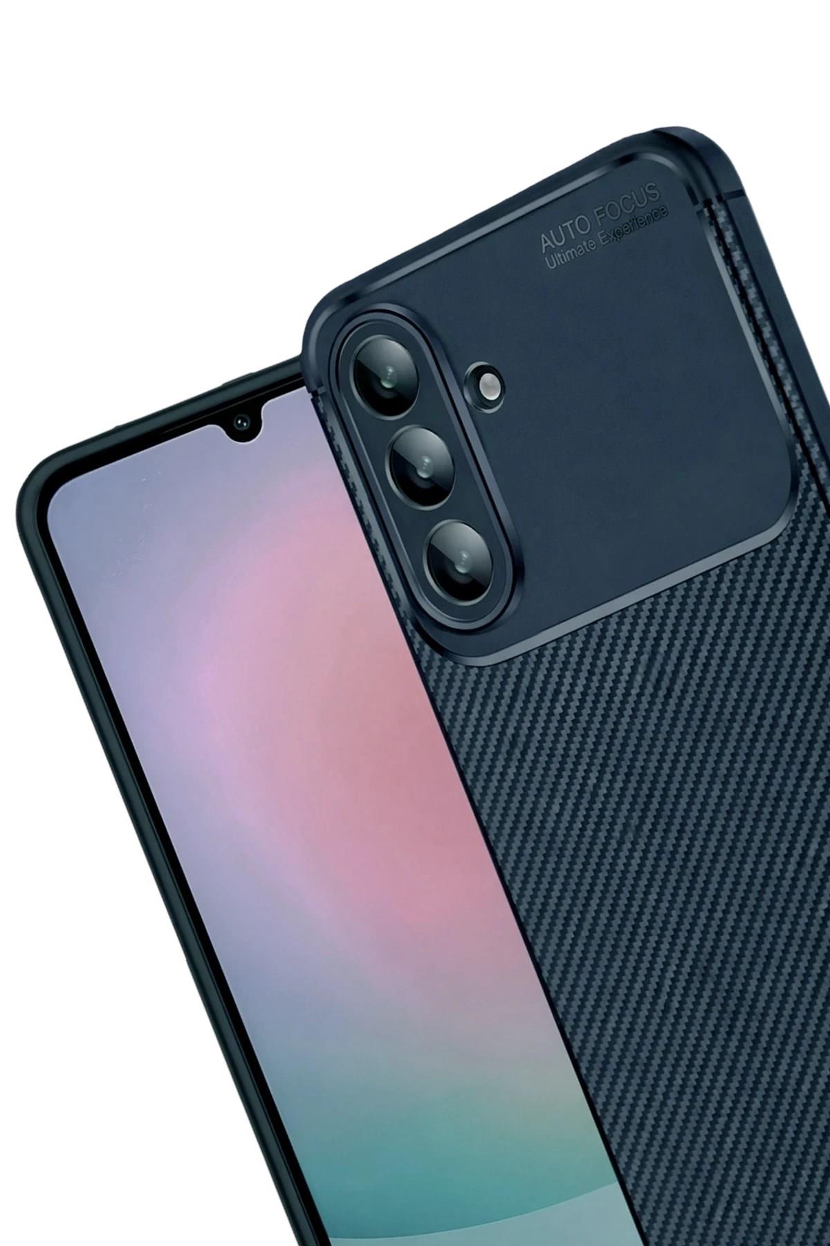 Mey İthalat®  Samsung Galaxy A57 5G Auto Focus Karbon Kapak - Lacivert