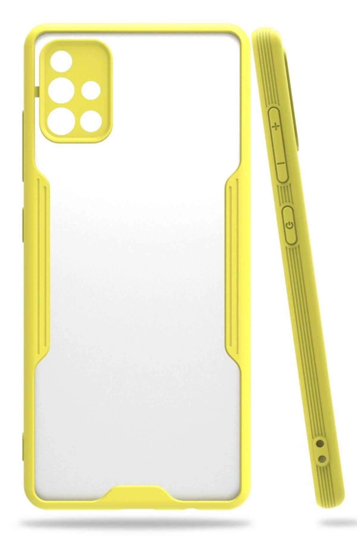 Mey İthalat®  Samsung Galaxy A71 Kılıf Platin Silikon - Sarı