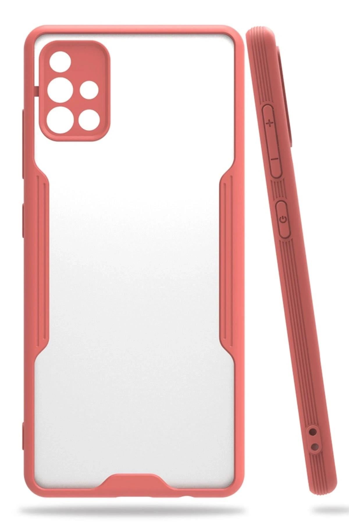 Mey İthalat®  Samsung Galaxy A71 Kılıf Platin Silikon - Pembe