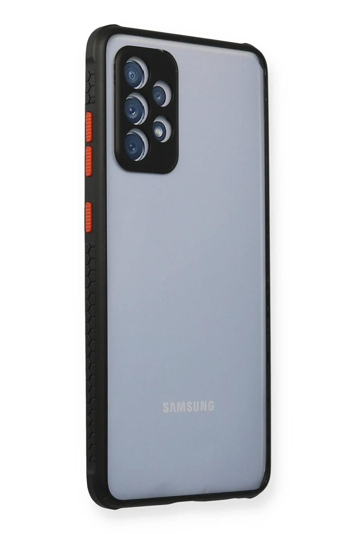 Mey İthalat®  Samsung Galaxy A72 Kılıf Miami Şeffaf Silikon - Siyah