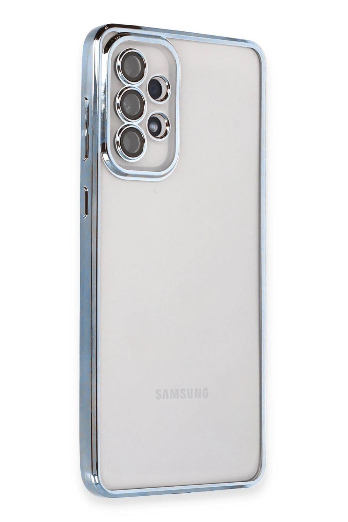 Mey İthalat®  Samsung Galaxy A73 5G Kılıf  Lensli Silikon - Açık Mavi