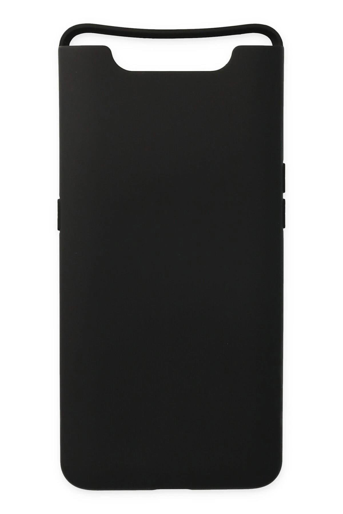 Mey İthalat®  Samsung Galaxy A80 Kılıf Nano içi Kadife Silikon - Siyah