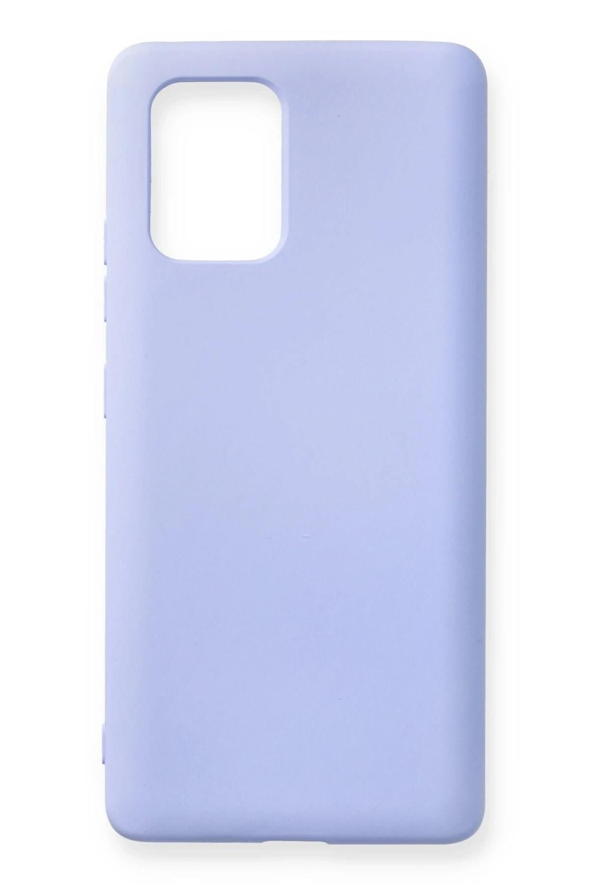 Mey İthalat®  Samsung Galaxy A91 / S10 Lite Kılıf Nano içi Kadife Silikon - Lila