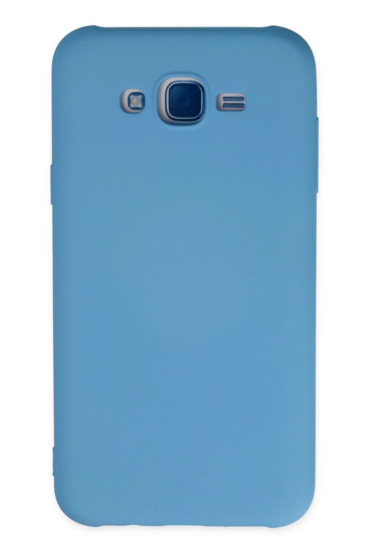 Mey İthalat®  Samsung Galaxy J7 Kılıf Nano içi Kadife Silikon - Mavi