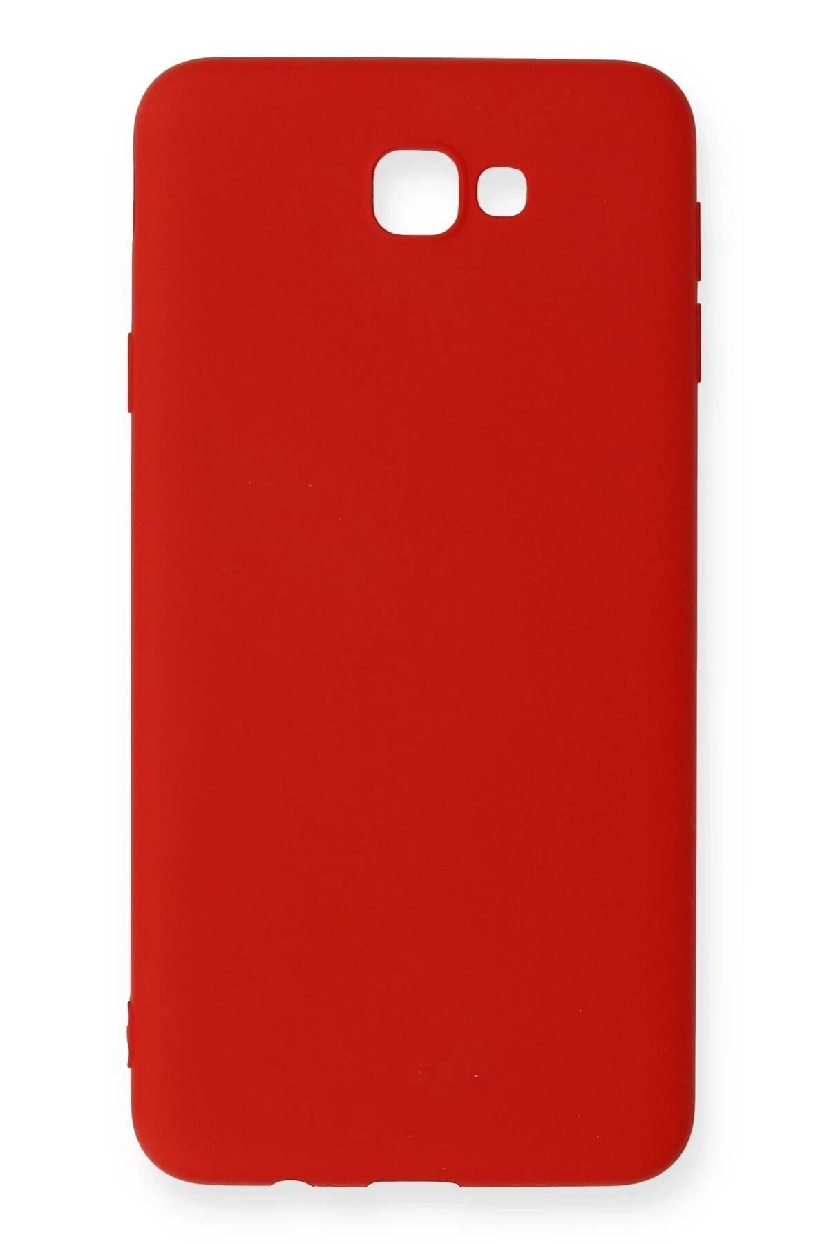 Mey İthalat®  Samsung Galaxy J7 Prime Kılıf Nano içi Kadife Silikon - Kırmızı