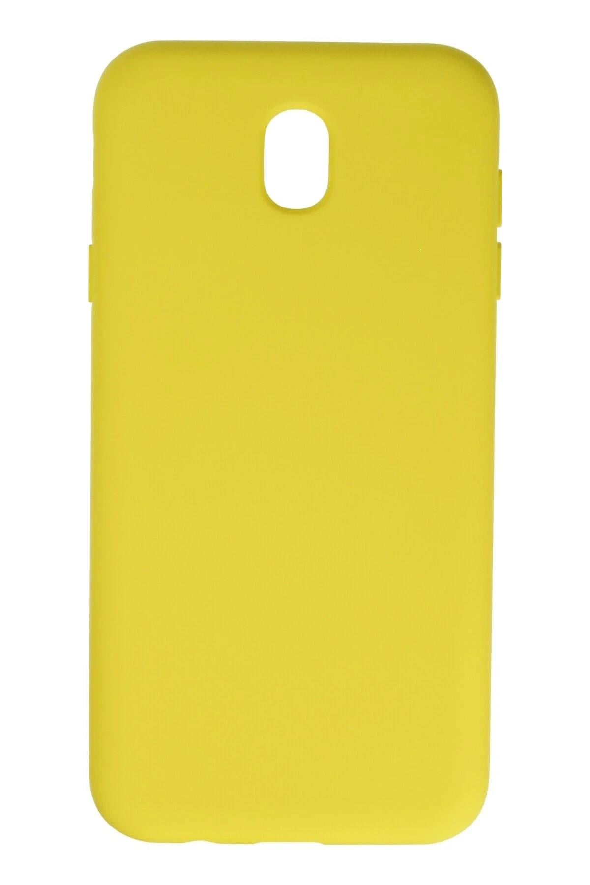 Mey İthalat®  Samsung Galaxy J7 Pro / J730 Kılıf Nano içi Kadife Silikon - Sarı