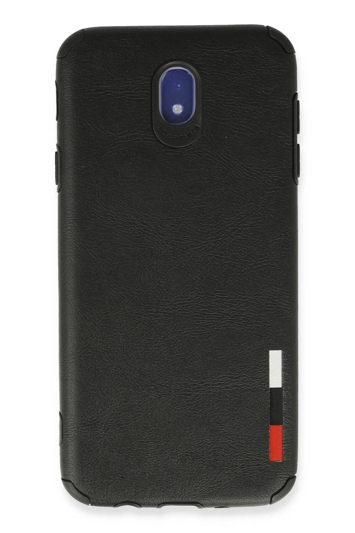 Mey İthalat®  Samsung Galaxy J7 Pro / J730 Kılıf Loop Deri Silikon - Siyah