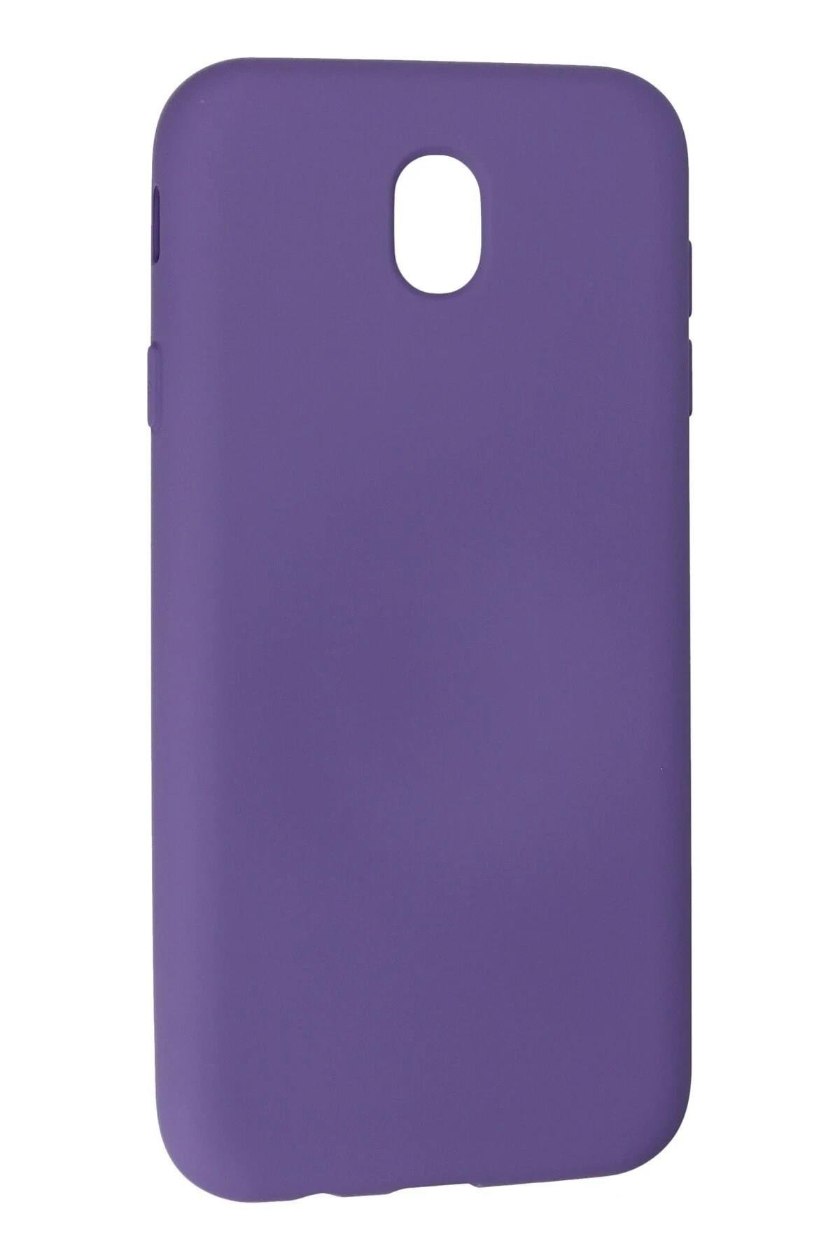 Mey İthalat®  Samsung Galaxy J7 Pro / J730 Kılıf Nano içi Kadife Silikon - Mor