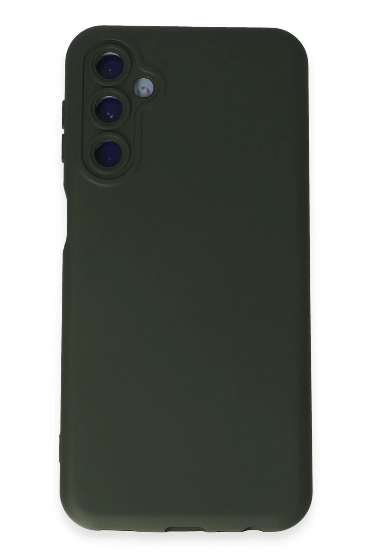 Mey İthalat®  Samsung Galaxy M14 5G Kılıf Nano içi Kadife Silikon - Koyu Yeşil