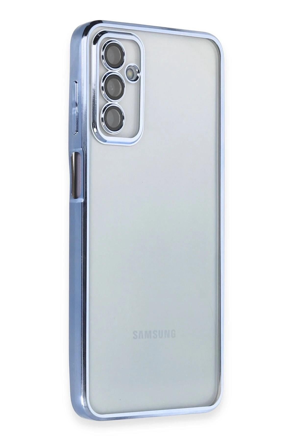 Mey İthalat®  Samsung Galaxy M23 Kılıf  Lensli Silikon - Açık Mavi
