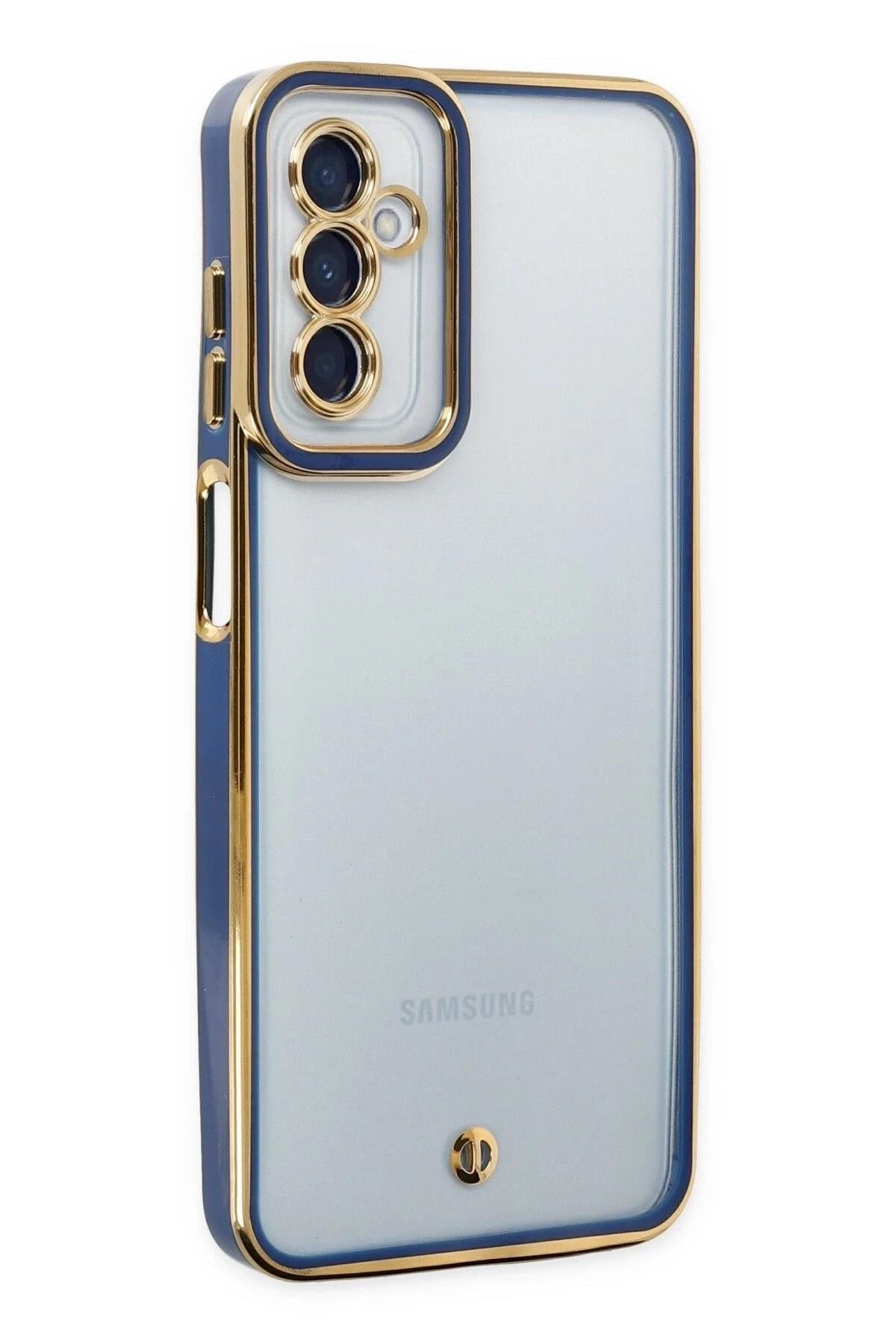 Mey İthalat®  Samsung Galaxy M23 Kılıf Liva Lens Silikon - Mavi