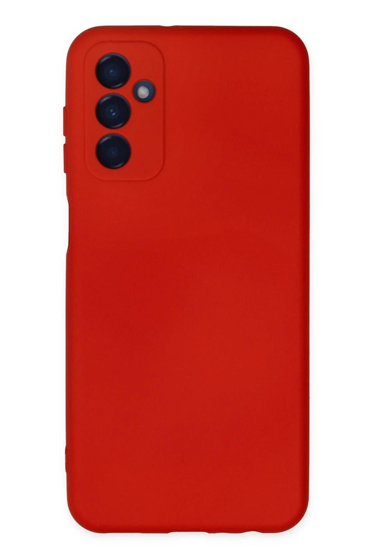 Mey İthalat®  Samsung Galaxy M23 Kılıf Nano içi Kadife Silikon - Kırmızı