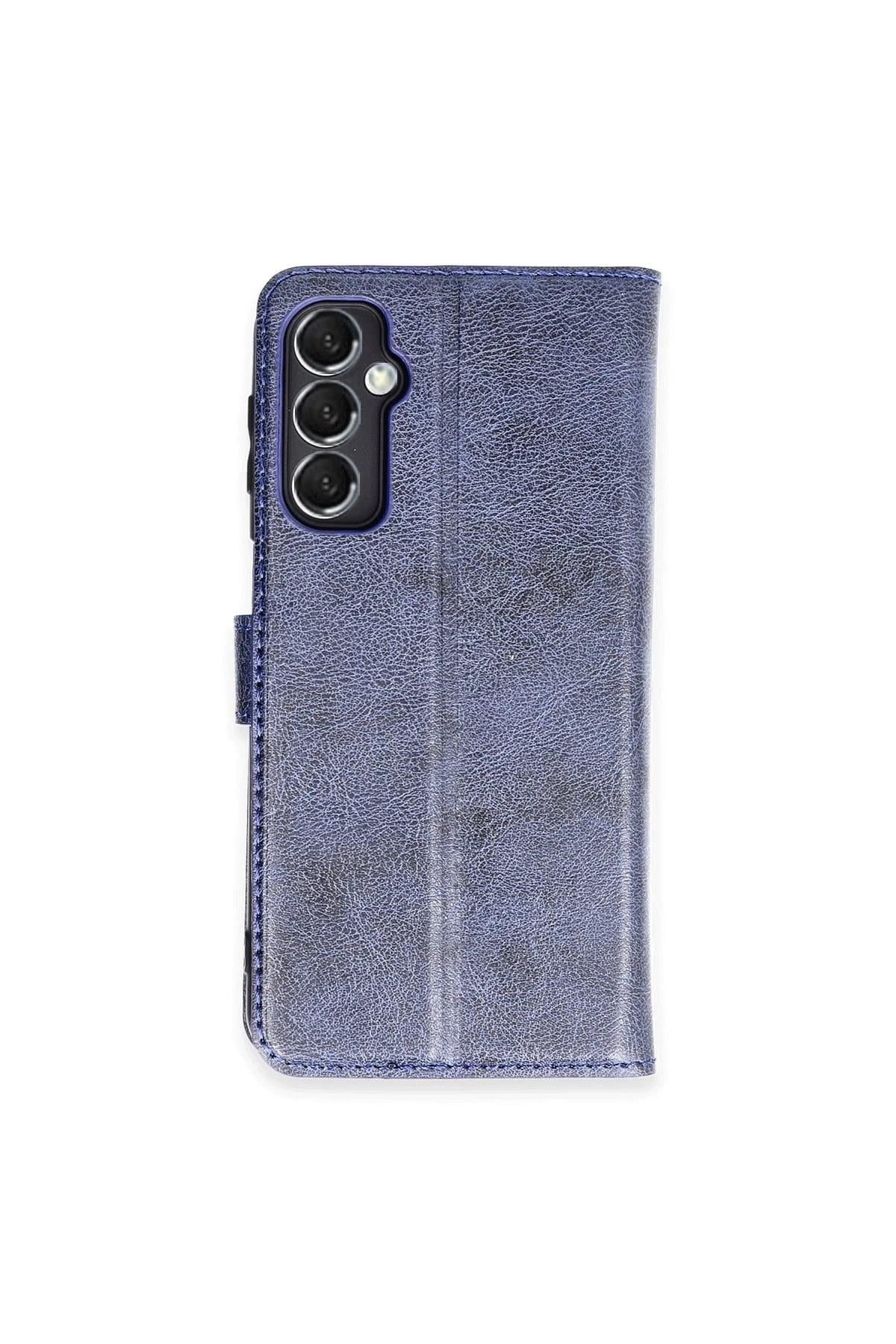 Mey İthalat®  Samsung Galaxy M34 5G Kılıf Trend S Plus Kapaklı Kılıf - Lacivert