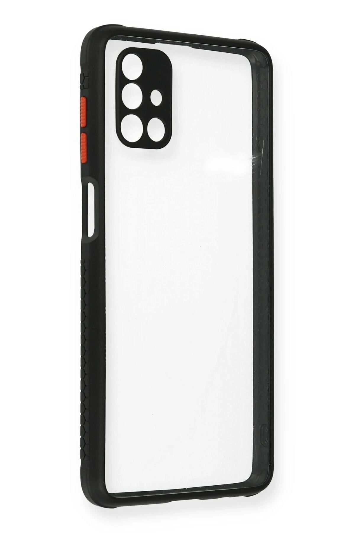 Mey İthalat®  Samsung Galaxy M51 Kılıf Miami Şeffaf Silikon - Siyah