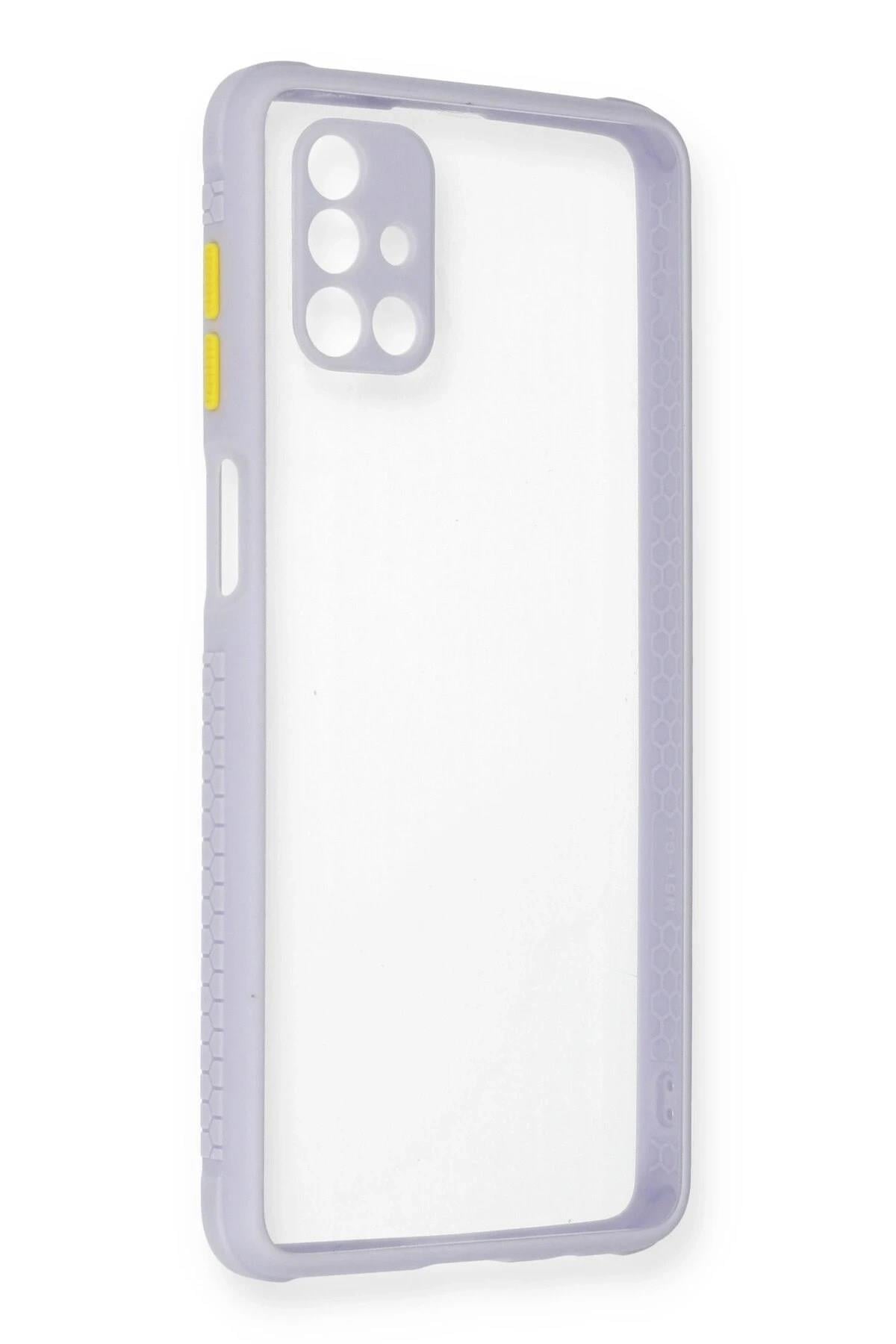 Mey İthalat®  Samsung Galaxy M51 Kılıf Miami Şeffaf Silikon - Lila