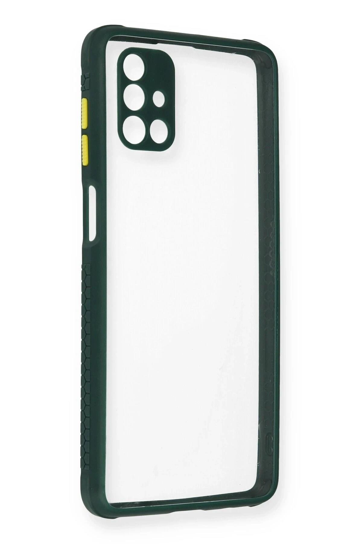 Mey İthalat®  Samsung Galaxy M51 Kılıf Miami Şeffaf Silikon - Koyu Yeşil
