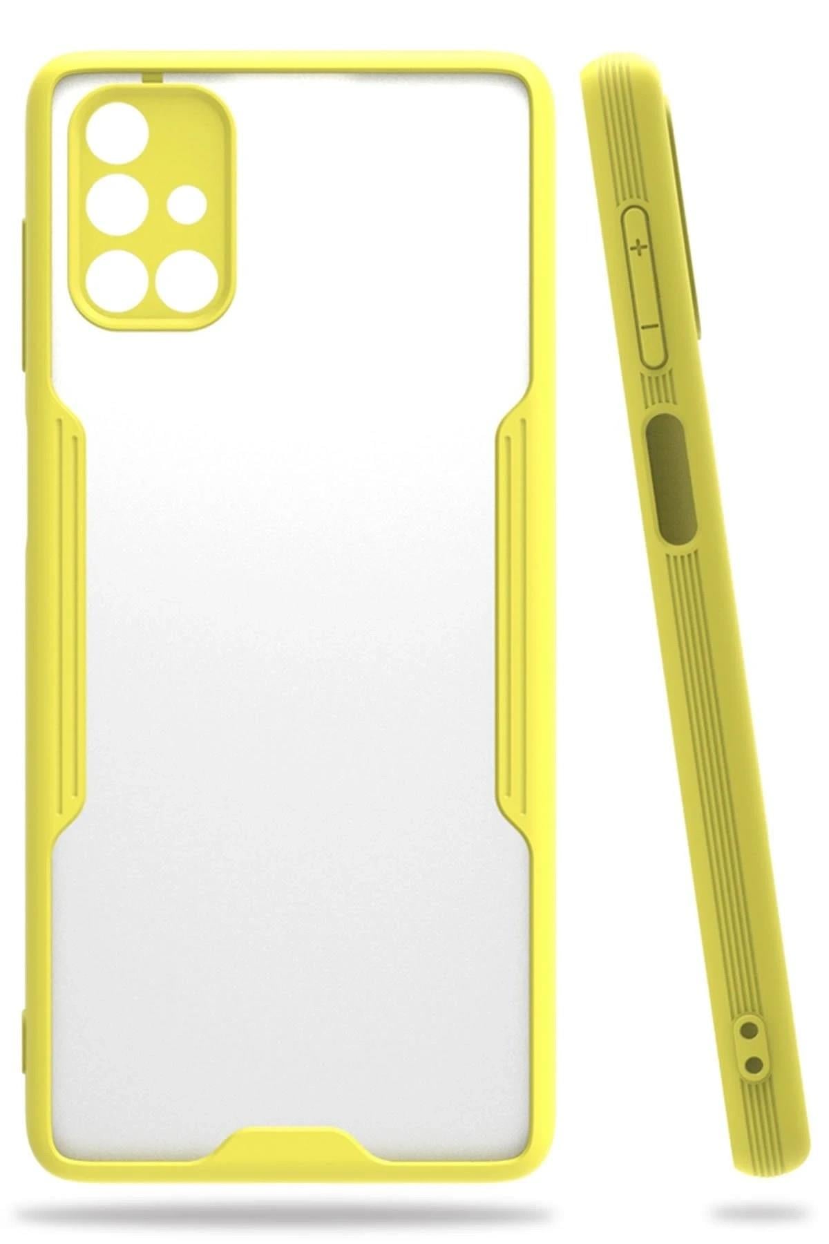 Mey İthalat®  Samsung Galaxy M51 Kılıf Platin Silikon - Sarı