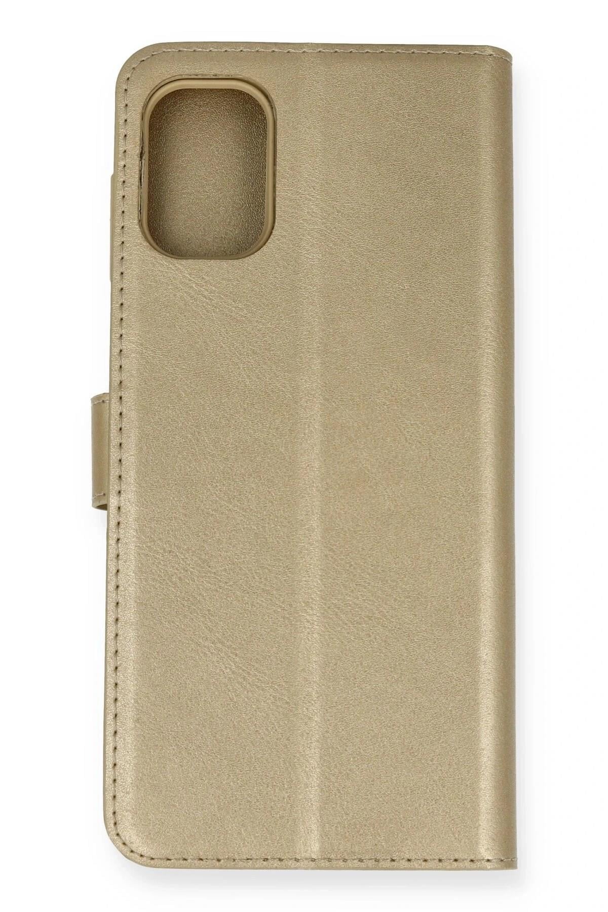 Mey İthalat®  Samsung Galaxy M51 Trend S Plus Kapaklı Kılıf - Gold