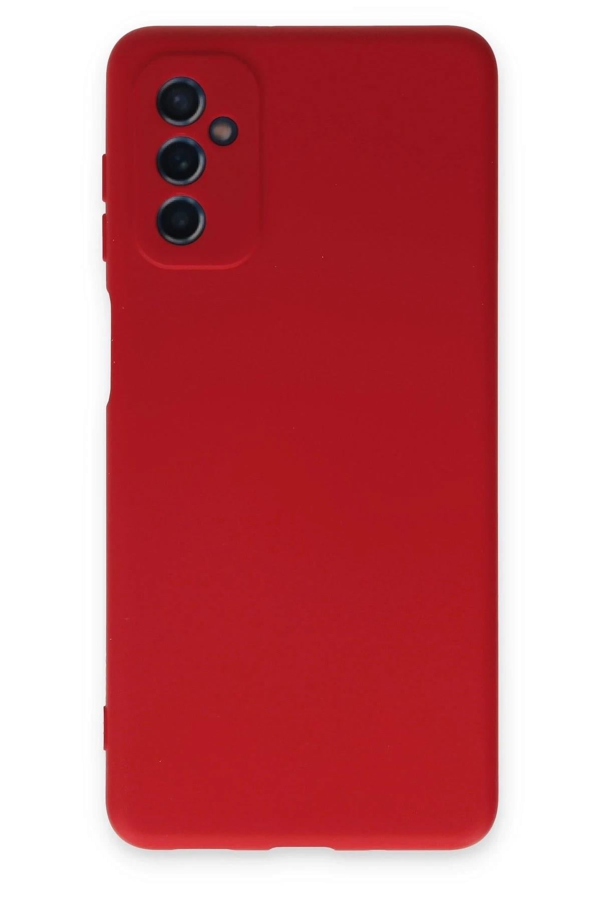 Mey İthalat®  Samsung Galaxy M52 5G Kılıf Nano içi Kadife Silikon - Kırmızı