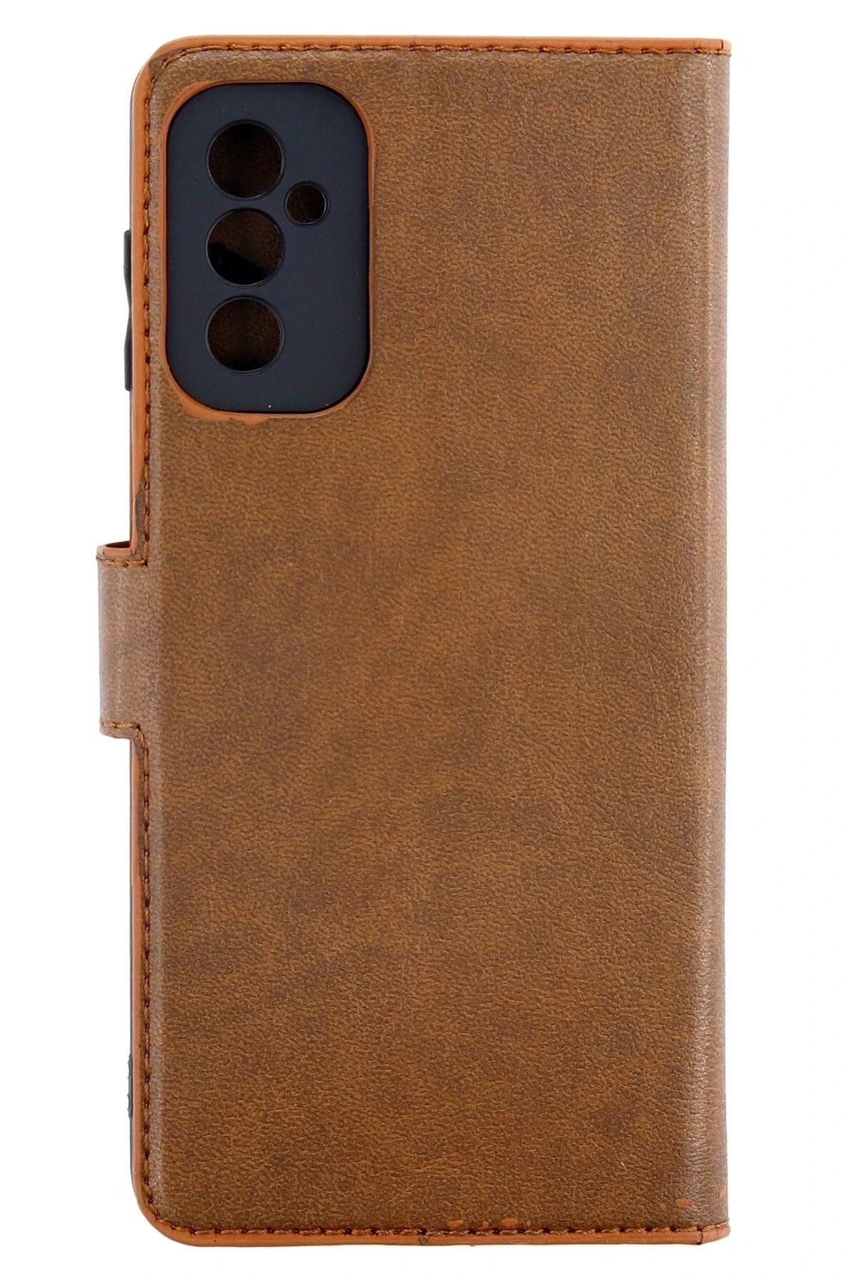 Mey İthalat®  Samsung Galaxy M52 5G Kılıf Trend S Plus Kapaklı Kılıf - Taba