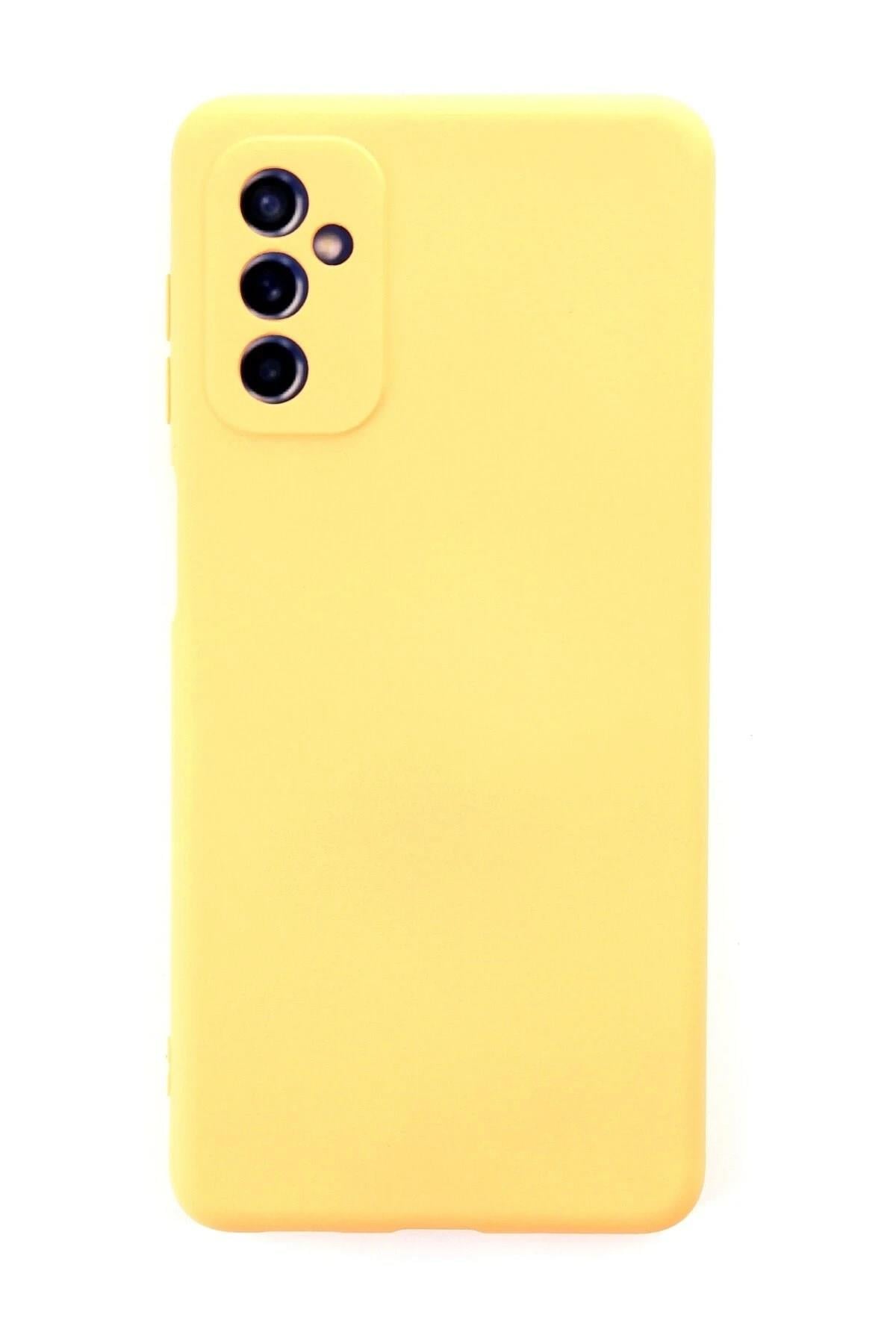 Mey İthalat®  Samsung Galaxy M52 5G Kılıf Nano içi Kadife Silikon - Sarı